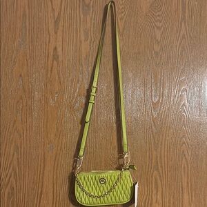 NWT Anne Klein Lime Green Quilted Look Crossbody Bag